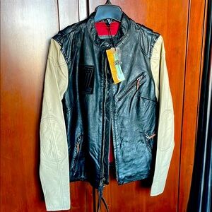 Harley-Davidson Black and Cream Bomber Jacket